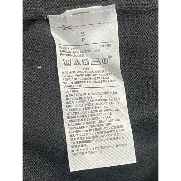 BANANA REPUBLIC Womens SMALL Black Pleated Bell Sleeve Cotton Blend SWEATER EUC - Picture 7 of 7